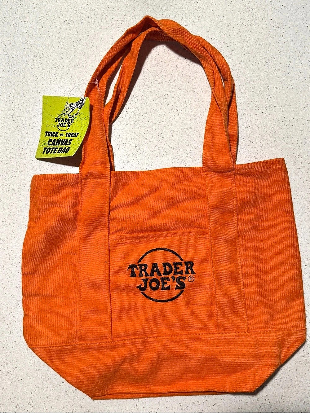 Trader Joe's Trick-or-Treat Mini Canvas Tote Bag, Orange